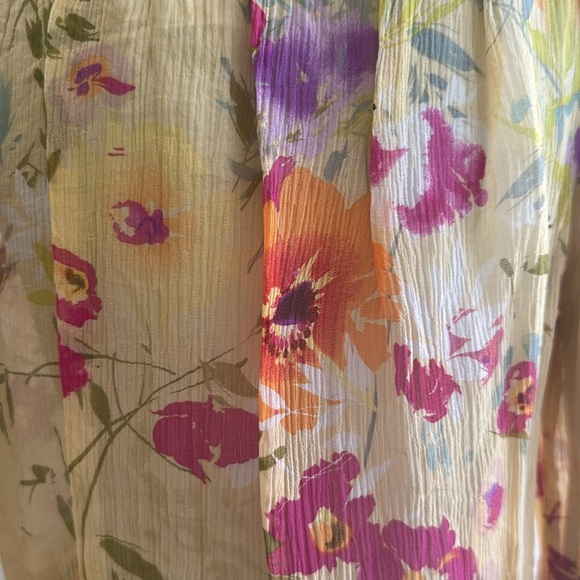 Sundance Antonia Floral 100% Silk Sheer Blouse - Picture 8 of 8